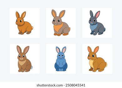 Giant rabbit Vector art on white background