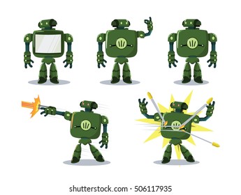 giant robot cartoon set