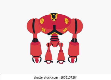 ilustración de vector de vista frontal de carácter robot gigante