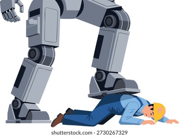 Robô Gigante Esmagando Ameaça ao Futuro Humano