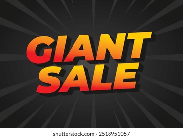 Giant sale. Text effect design in 3D style with modern colors