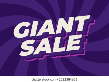 Giant sale. Text effect design in 3D style with modern colors