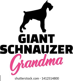 Giant Schnauzer Grandma silhouette in black
