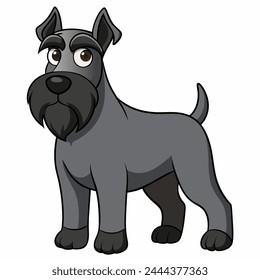 Ilustración vectorial Schnauzer gigante aislada sobre fondo blanco en estilo de dibujos animados.