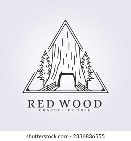 giant sequoia chandelier tree forest logo vector illustration design