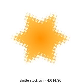 Giant Six Point Star, halftone vector