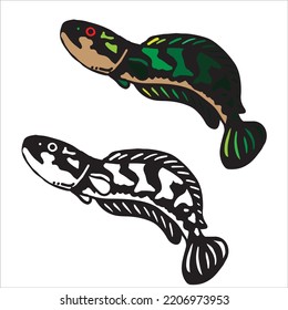 giant snakehead art for fishing