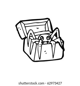 araña gigante en una caricatura de caja