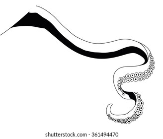 a giant squid tentacle isolated