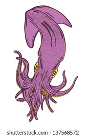 Giant squid vector illustration