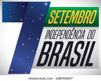 Giant, starry number seven and loose-leaf calendar with reminder date to celebrate Brazil Independence Day (written in Portuguese) this 7th September.
