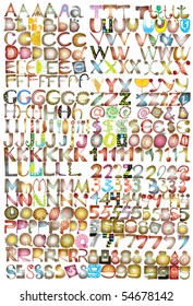 Giant Summer Alphabet 3d Vector Collection