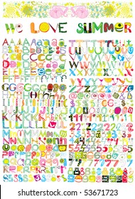 Giant Summer Alphabet Collection (Original Vector Set)