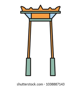 Giant swing icon, cartoon style