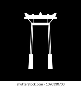 Giant swing icon. Silhouette Giant swing vector icon for web design isolated on black background