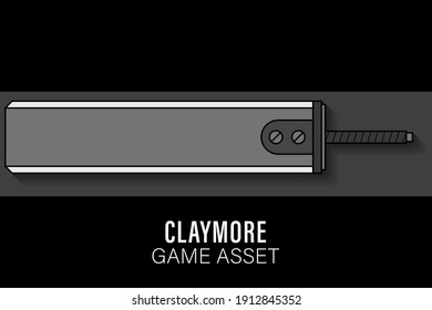 Giant Sword, Claymore Weapon Game Collection Assets 2D