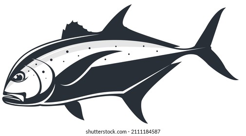 Giant Trevally Fish Clipart. Unique and Fresh Giant trevally fish Vector. Great to use as you Giant Trevally Fishing Logo. 