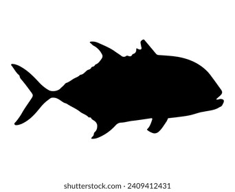 Giant Trevally fish silhouette vector art