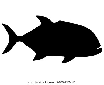 Giant Trevally fish silhouette vector art