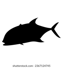 Giant trevally fish Silhoutte. "Celebrate the art of Trevally fishing through intricate silhouette designs that depict the elegance of these fish and the excitement of the angling experience."