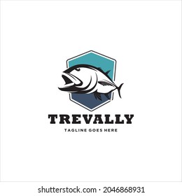 Giant Trevally GT Fish Logo Design Vector Image