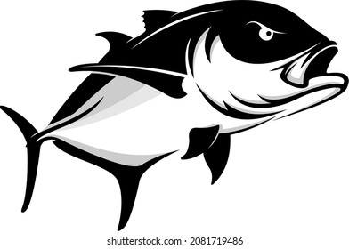 giant trevally GT fish vector for fishing logo compay