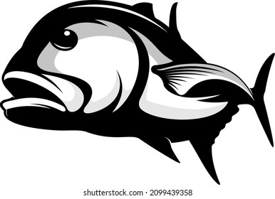 giant trevally GT vector for fishing logo company