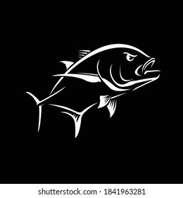 Giant Trevally Logo Decal. A unique and Fresh Giant trevally lineart. great to use as your fishing activity. 