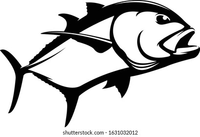 Giant Trevally Logo Template. Great for Giant Trevally fishing activity, boat decal & Fishing Tshirts.