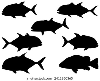 Giant Trevally silhouette vector art