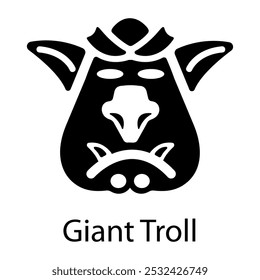 Giant troll icon in solid style 