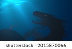 Giant underwater monster, sea dragon