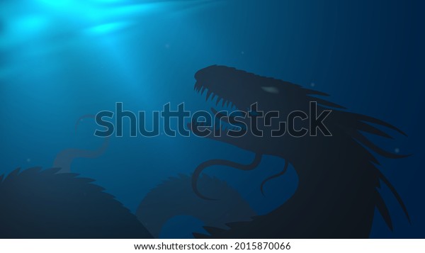 Giant underwater monster,
sea dragon