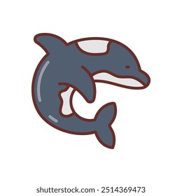 Giant Whale Filled Icons , Vector illustration