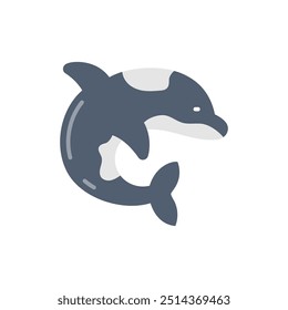 Giant Whale Flat Icons, Vector illustration