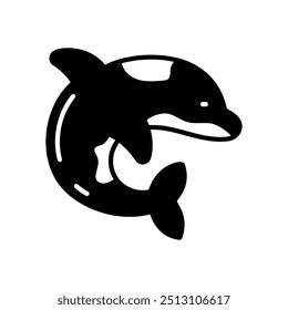 Giant Whale Glyph Icon, Vector illustration