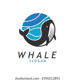 Giant Whale Illustration with a Simple Concept.