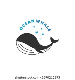 Giant Whale Illustration with a Simple Concept.