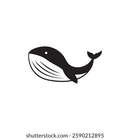 Giant Whale Illustration with a Simple Concept.