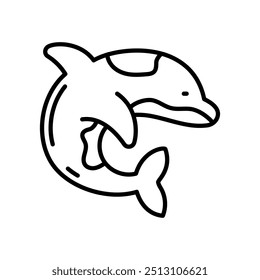 Giant Whale Outline Icon, Vector illustration