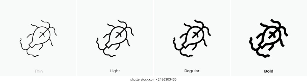 icono de giardia. Diseño de estilo fino, ligero, regular y audaz aislado sobre fondo blanco