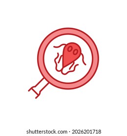 Giardiasis check color line icon. Medical examination concept. Pictogram for web, mobile app, promo. UI UX design element. Editable stroke.