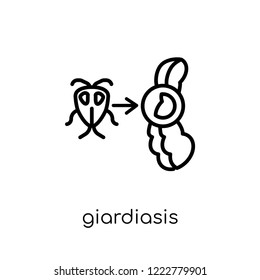Giardiasis icon. Trendy modern flat linear vector Giardiasis icon on white background from thin line Diseases collection, editable outline stroke vector illustration