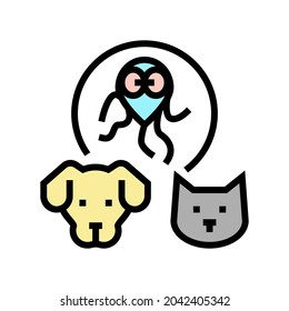 giardiasis pet disease color icon vector. giardiasis pet disease sign. isolated symbol illustration