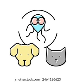 giardiasis pet disease color icon vector. giardiasis pet disease sign. isolated symbol illustration