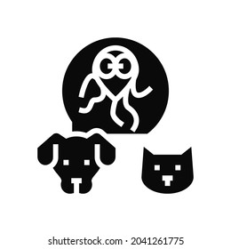 giardiasis pet disease glyph icon vector. giardiasis pet disease sign. isolated contour symbol black illustration