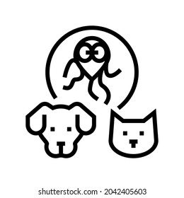 giardiasis pet disease line icon vector. giardiasis pet disease sign. isolated contour symbol black illustration