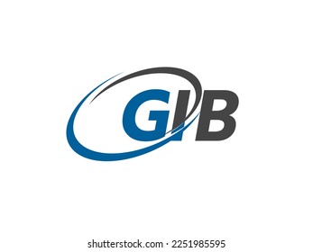 Letra GIB diseño creativo elegante del logo de swoosh
