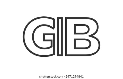 GIB logo design template with strong and modern bold text. Initial based vector logotype featuring simple and minimal typography. Trendy company identity ideal for businesses brand presence.