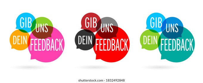 Gib uns dein feedback, give us your feedback in german language